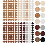 Tianyi-Lot De 756 Capuchons Autocollants - 14 Couleurs - Cache-Vis Ronds De 21 Mm - Avec Grain De Bois Et Couleur Unie - Capuchons Étanches Pour Vis, Trous De Perçage, Meubles