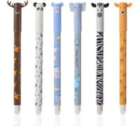 Tianyi-Lot De 8 Stylos À Bille Effaçables 2025, Gommes Mignonnes, Stylos Gel Effaçables, Mine Bleue De 0,5 Mm, Stylo Effaçable De Dessin Animé Pour Enfants, Étudiants, Cadeau (Bleu)