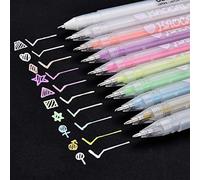 Tianyi-Lot De 9 Stylos À Encre Gel Fluo, Marqueurs Craie, Marqueur Textile, Pointe Fine De 0,8 Mm, Couleurs Vives Pour Papier Noir, Création De Cartes, Bricolage D¿Album Photo Ou De Livre D¿Or De Mar