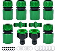 TIANYI-Lot de Raccord Tuyau d'Arrosage 10 Pièces, 1/2 ""Raccords Tuyau Rapides, 1/2 ""Double Connecteur et 2 en 1 de Raccord de Tuyau de Robinet 3/4 ""et 1/2"" pour Jardin et Maison