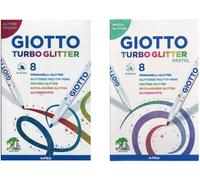 TIANYI-Lot GIOTTO 2 Boîtes De Feutres Turbo Glitter: Glitter Colors + Pastel Glitter