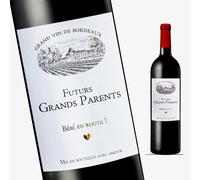 Tianyi-Lot X 4 Etiquettes Bouteille De Vin Bordeaux D'annonce De Grossesse - Futurs Grands-Parents - Annonce Future Naissance Pour Papy - Mamie - Grand-Père - Grand-Mère