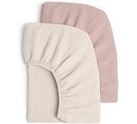 Tianyi-Lulumoon Lot De 2 Draps-Housses En Mousseline Pour Lit D'enfant Et Bébé - Doux Et Respirant - 100% Coton - 60x120 - 70x140 Cm - Sable Crème