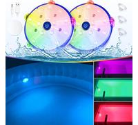 TIANYI-Lumière Piscine Flottante, Lumière pour Baignoire Changement de Couleur Rechargeables, Lumière Spa LED Sous Marine, Éclairage Piscine Submersible avec Aimant, Ventouses, Éclairage Submersible