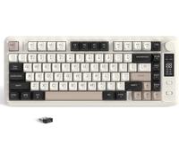 TIANYI-M75 Clavier sans fil bimode, Bluetooth+2,4GHz, commandes et écran tactile, 82 touches compactes en PBT dégradé, éclairage arc-en-ciel,2000mAh, sans conflit de touches pour Mac/Windows-Fromage