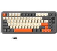 TIANYI-M75 Clavier sans Fil bimode, BT+2,4GHz, Commandes et écran Tactile, 82 Touches compactes en PBT dégradé, éclairage Arc-en-Ciel,2000mAh, sans conflit de Touches pour Mac/Windows-Scintillant