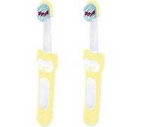 Tianyi-Mam Baby's Brush Lot De 2 Brosses À Dents Pour Bébé Avec Anneau De Sécurité, Poignée Courte Spécifique Pour Dents De Lait, 6 Mois Et Plus, Vert \U2013 60 G