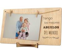 Tianyi-Marco Fotos Regalo Abuelo Abuela. Portafotos Con Pinza De Madera Natural 10x15 Regalos Originales Abuelos Día Del Mejor Abuelo Te Quiero Abuela Regalo Original Cumpleaños (Abuelos Es)