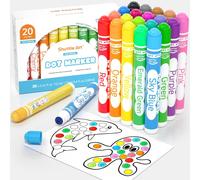 Tianyi-Marqueur À Point Lavable, 20 Couleurs Dot Marker, Feutre Enfant Non Toxique, Bingo Dabber Pour Création, Activité Créative Pour Enfants Education Précoce