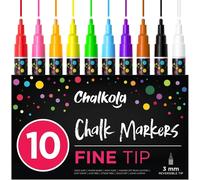 Tianyi-Marqueurs De Craie - Lot De 10 Couleurs 3mm Pointes Fine Réversible Stylos Marqueurs Effaçables À Sec - Utiliser Sur Tableau De Craie, Verre, Papier, Plastique