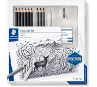Tianyi-Mars Lumograph, Coffret Charbon Et Fusain Pour Beaux-Arts, Inclus Crayons Enrichis En Carbone, Crayons Fusains, Estompe, Gomme Mie De Pain Et Taille-Crayon, 61 100c