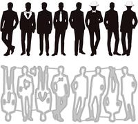 Tianyi-Matrices De Découpe Bonne Fête Des Pères Métal Hommes Silhouette Dentelle Die Cuts Gaufrage Pochoirs Modèle Pour Papier Carte Fabrication Décoration Diy Scrapbooking Album Artisanat Décor