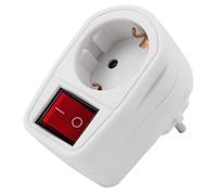 TIANYI-MC Power Adaptateur de prise avec interrupteur, 2 pôles ON/OFF, 230 V/3500 W, prise intermédiaire de contact de protection, séparation des appareils du réseau électrique