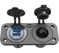 Tianyi-Meijegu Qc 3.0 Panneau De Prise Usb 12v / 24v, Quick Charge 3.0 Chargeur De Voiture Prise Intégrée Allume - Cigare Étanche Adaptateur Usb Can Pour Moto Bateau Camion Caravane Atv (C)
