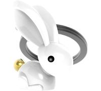 TIANYI-METALMORPHOSE - Porte-clés Lapin blanc et son pompon doré - MTM068-01