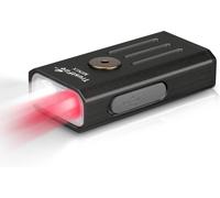 Tianyi-Mini Lampe De Poche Porte-Clés 2 En 1,Lampe De Poche Rouge,5 Modes D'éclairage,Petite Lampe De Poche Pour Le Camping, La Randonnée, La Vision Nocturne, La Pêche De Nuit, Les Urgences,Noir