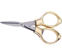 Tianyi-Mini Pliable Ciseaux Cutter En Acier Inoxydable Avec Porte-Clés Trou Glassess En Forme De Ciseaux Pour Voyage/École/Bureau/Loisirs Créatifs/Home/Camping/Travail Manuel (Doré)