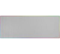 TIANYI-MMP224 Tapis de Souris de Jeu XXL 880 x 330 mm, Bords Arc-en-Ciel, Base antidérapante en Caoutchouc Naturel, Surface nanotextile de Haute précision, Tapis de Souris Flexible, Blanc