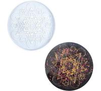 Tianyi-Moules En Résine D`Astrologie Plateau Moules En Époxy Résine Divination Moule En Silicone Coaster Resin Mold Tray Pour De Tarot, De Sorcellerie, Décoration De Maison (Plateau Moule A)