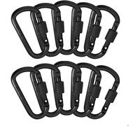 Tianyi-Mousqueton Escalade, Mousqueton Porte Clé10 Pcs Mousquetons De Verrouillage À Vis D Alliage Aluminium Ultra-Légers Pour Activités En Plein Air,Camping,Randonnée,Trekking