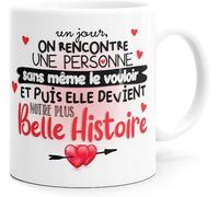 Tianyi-Mug Amour Belle Histoire Tasse Message Humour Drôle Idée Cadeau Original Pour Ami Couple Amoureux Collègue Mari Femme Homme Copain Copine Anniversaire St Valentin Noël.