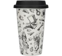 Tianyi-Mug De Voyage En Céramique, Motif « Alice Au Pays Des Merveilles », Fine Bone China, 19,5 X 15,5 Cm, Noir Et Blanc