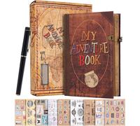 TIANYI-My Adventure Book Personnalisable - Album Photo Rétro pour Couples - 164 Pages Sans Acide, Journal de Voyage pour Anniversaires, Vacances & Rendez-vous, Livre-Souvenir Compact, Cadeau pour Lui