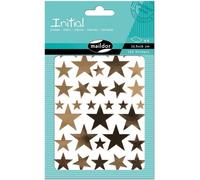 Tianyi-My Mandarine Ae027o - Gommettes Initial - 4 Planches 10,5x16 Cm - Or & Argent - Étoiles (152 Stickers)
