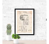 Tianyi-Nacnic Affiche De Brevet De Papier Toilette . Feuille Pour Encadrement. Affiche Avec Dessins, Brevets, Plans D'inventions Célèbres. Format (A3) Sans Cadre