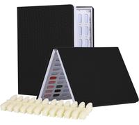 Tianyi-Nail Display Book 120 Couleurs Display Card Chart Avec 120 Pcs Faux Ongles Conseils Pour Nail Art Montrant, Gel Vernis À Ongles Cuir Livre Salon Outils, Noir