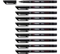 Tianyi-Ohpen - Marqueur Permanent - Lot X 10 Marqueurs - Noir (Encre Permanente/Pointe Superfine 0,4mm)