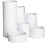 Tianyi-Organisateur De Bureau Tubo Ø15x12,5cm Pot A Crayon Avec 6 Compartiments De Diamètres Organisateur Pour Bureau, Cuisine, L'atelier Et Pour Des Articles Cosmétiques Blanc