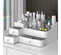 Tianyi-Organisateur De Maquillage Grand, Adapté Aux Bijoux, Pinceaux, Rouges À Lèvres Et Crèmes, Cosmétiques, Avec 3 Tiroirs,8 Compartiments