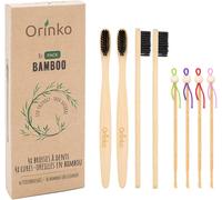 Tianyi-Orinko - Lot De 4 Cures Oreilles Japonais + 4 Brosses À Dents En Bambou - Pack Zéro Déchet - Cadeau Parfait [¿¿¿¿¿¿¿¿¿ ¿¿ ¿¿¿¿¿¿¿¿¿ À Vie]