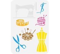 Tianyi-Outils De Couture Pochoir De Peinture 21x29.7cm Pochoir De Machine À Coudre Réutilisable Pour La Peinture Pochoir De Boule De Fil En Plastique Pochoir D'aiguille À Coudre De Ciseaux