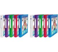 Tianyi-Oxford Classeur Polyvision A4 Dos 30mm 4 Anneaux Ronds Couverture Polypro Translucide Coloris Assortis (Lot De 2)