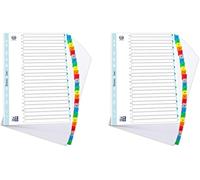 Tianyi-Oxford Intercalaires Alphabétiques A4 26 Positions Carte Epaisseur 170g Blanc (Lot De 2)