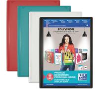 Tianyi-Oxford Porte Vue Polyvision A4 80 Vues / 40 Pochettes Couverture Polypro Opaque Couleur Aléatoire