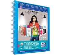 Tianyi-Oxford Protège\U2010documents Variozip Polyvision A4 40 Vues Amovibles Couverture Polypro Bleu