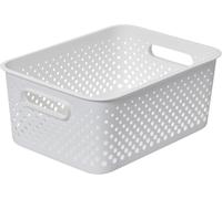 Tianyi-Panier De Rangement Avec Poignées En Blanc 11,4l (36,5x27x15cm) I Panier De Rangement En Plastique Recyclé I Essence L Boîte De Rangement I Boîtes De Rangement Avec 10 Ans De Garantie
