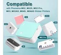 TIANYI-Papier Set de 6 autocollants, Vert menthe, Bleu, Orange clair, Violet lavande, Rose Papier pour imprimante thermique pour M02PRO, T02, M02, M02S, M03, M03AS, M04S