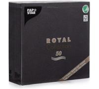 Tianyi-Papstar 10452 50 Lot De 50 Serviettes Royal Collection Noir 40 X 40 Cm