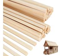 Tianyi-Paquet De 120 Chevilles Carrées En Bois De Balsa De 25 Cm Et 3 Mm, Bâtons En Bois De Couleur Naturelle Et Bandes De Bois Pour L'artisanat, Parfaits Pour Les Projets De Bricolage Créatifs