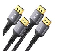 TIANYI-Paquet de 2-Câble DisplayPort 1.4 240Hz 3M/10FT DP1.4 Prise en charge 8K@60Hz 4K@60Hz/144Hz/120Hz 5K@60Hz/120Hz 2K@165Hz/240Hz FreeSync G-Sync 32,4Gbps HDR10 Display Port Lead