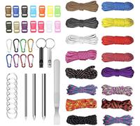 Tianyi-Paracord Set 16 Couleurs, Paracord 550 Corde De Nylon Multifonctionnelle Comprend La Boucle De Corde Et Des Aiguilles À Coudre, Convient Pour Fabrication Bracelet Bricolage Lanyard