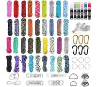 Tianyi-Paracord Set 36 Couleurs, Paracord 550 Corde De Nylon Multifonctionnelle Comprend La Boucle De Corde Et Des Aiguilles À Coudre, Convient Pour Fabrication Bracelet Bricolage Lanyard