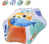 Tianyi-Parapluie Enfant Motif Animaux Upf 50+ Parapluie Canne Garçon Fille Diamètre 90cm Bord Bande Réfléchissante (Cat)
