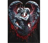 Tianyi-Peinture Diamant Carrée 40 X 50 Cm Ange Et Diable Tête De Mort Femme Avec Ailes Mosaïque Peinture Diamant Art Broderie Point De Croix Images Cadeau Décoration Murale