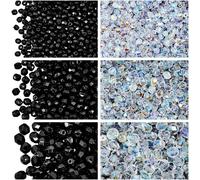 TIANYI-Perles de verre à facettes tchèques, Fire-Polished, rondes 3 mm, 4 mm, 6 mm, deux couleurs, total 500 pièces, Set 2CFP 004 (3FP001 3FP002 4FP001 4FP002 6FP001 6FP002)