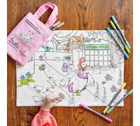 TIANYI-Peter Rabbit¿ and Friends Set de table à colorier pour enfants avec 10 marqueurs lavables \u2013 33 x 47 cm \u2013 Set de table à colorier Jemima Puddle-Duck¿ \u2013 Ultra lavable et réutilisa